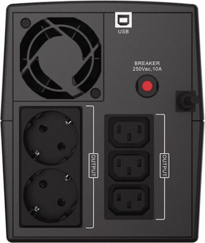 Conceptronic ZEUS08EM UPS Line-Interactive 1500VA 900W με 2 Πρίζες