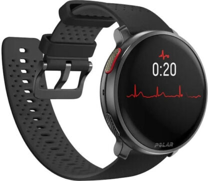 Polar Vantage V3 Aluminium 47mm Αδιάβροχο Smartwatch με Παλμογράφο (S/L Black Rubber Strap)