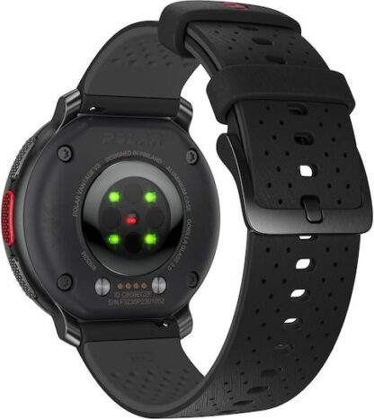 Polar Vantage V3 Aluminium 47mm Αδιάβροχο Smartwatch με Παλμογράφο (S/L Black Rubber Strap)