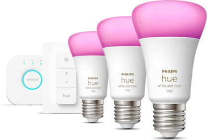 Philips Hue LED Lamp  E27 3-Pack White Color Amb. + Set