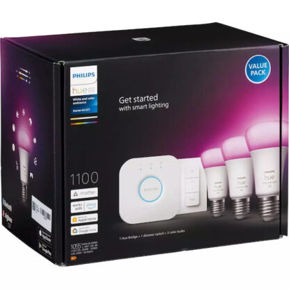 Philips Hue LED Lamp  E27 3-Pack White Color Amb. + Set