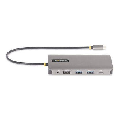 StarTech USB-C Docking Station με HDMI/DisplayPort 4K PD Ethernet και σύνδεση 3 Οθονών Ασημί (154B-USBC-MULTIPORT)