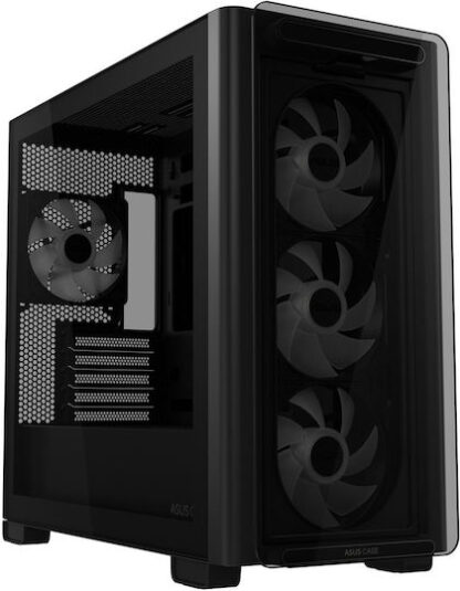 Asus A23 Plus Gaming Midi Tower Κουτί Υπολογιστή με Πλαϊνό Παράθυρο και RGB Φωτισμό Μαύρο