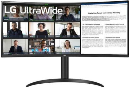 LG 34WR55QK-B Ultrawide VA HDR Curved Monitor 34" QHD 3440x1440 με Χρόνο Απόκρισης 5ms GTG