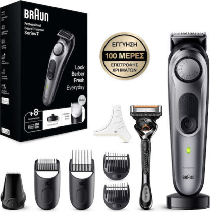Braun Trimmer Μηχανή Επαναφορτιζόμενη Black / Space Grey BT7420