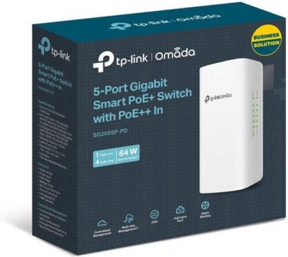 TP-LINK SG2005P-PD v1 Managed L2 PoE Switch με 5 Θύρες Gigabit (1Gbps) Ethernet