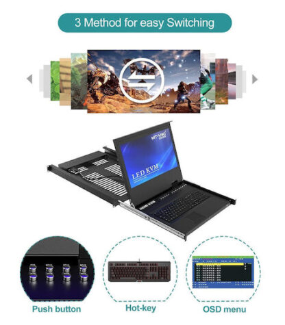 Διακόπτης KVM Startech RKCONS1908K