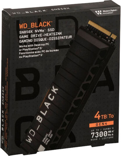 Western Digital Black SN850X With Heatsink SSD 4TB M.2 NVMe PCI Express 4.0 Κωδικός: WDS400T2XHE