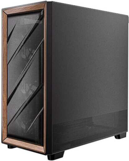 Antec Flux Midi Tower Κουτί Υπολογιστή με Πλαϊνό Παράθυρο Μαύρο