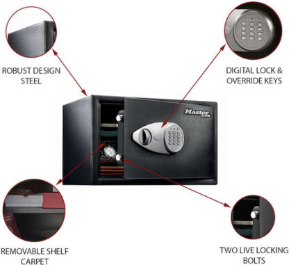 Master Lock X125ML Χρηματοκιβώτιο με Κλειδί και Δακτυλικό Αποτύπωμα Διαστάσεων Μ27xΠ43xΥ37cm με Βάρος 12.2kg