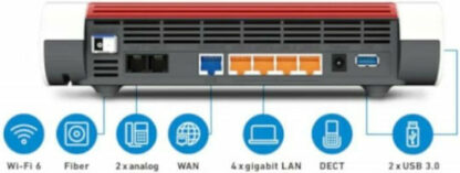 AVM FRITZ!Box 5690 Fiber GPON VDSL2 Ασύρματο Router Wi‑Fi 7 με 4 Θύρες Ethernet