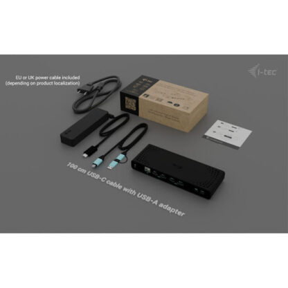 i-tec USB-C Docking Station με HDMI/DisplayPort 4K PD Ethernet και σύνδεση 2 Οθονών Μαύρο (CADUA4KDOCKPDB100)