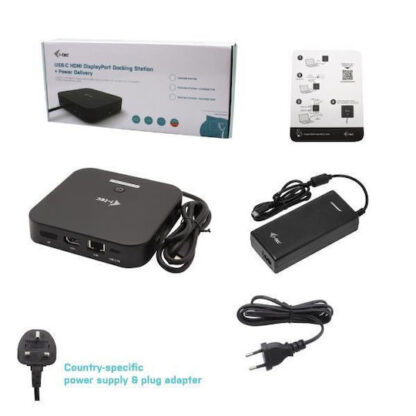 i-tec USB-C Docking Station με HDMI/DisplayPort 4K PD Ethernet και σύνδεση 2 Οθονών Μαύρο (C31HDMIDPDOCKPD100)