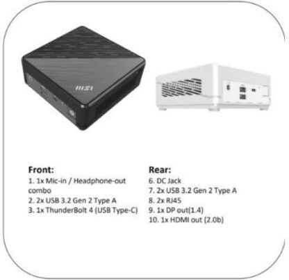 MSI Cubi 5 12M-088XIT Mini PC (Core i5-1235U/8GB DDR4/512GB SSD/No OS)