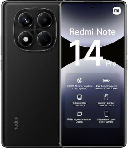 Smartphone Xiaomi REDMI NOTE 14 PRO 6,7" 8 GB RAM 256 GB Μαύρο