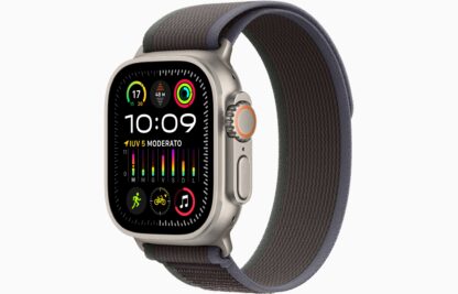 Apple Watch Ultra 2 Titanium 49mm Αδιάβροχο με eSIM και Παλμογράφο (Blue/Black Trail Loop - S/M)