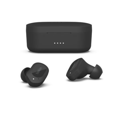 Belkin Soundform Play True In-ear Bluetooth Handsfree Ακουστικά με Αντοχή στον Ιδρώτα και Θήκη Φόρτισης Μαύρα