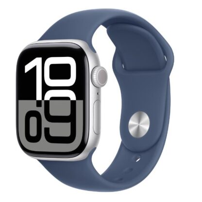 Apple Watch Series 10 GPS, Cassa 42 mm in alluminio color argento con Cinturino Sport deni