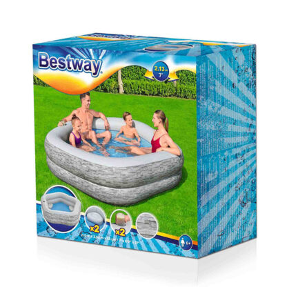 Φουσκωτή Πισίνα Bestway Γκρι 213 x 206 x 53 cm