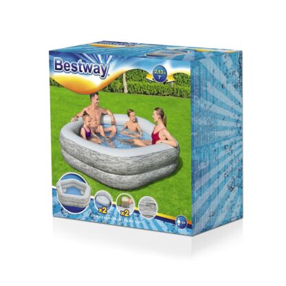 Φουσκωτή Πισίνα Bestway Γκρι 213 x 206 x 53 cm