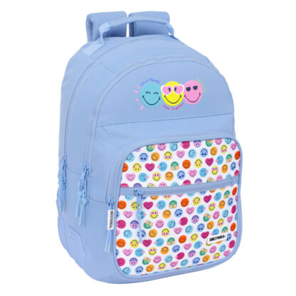 Σχολική Τσάντα Smiley Joyful Μπλε Πολύχρωμο 32 x 42 x 15 cm