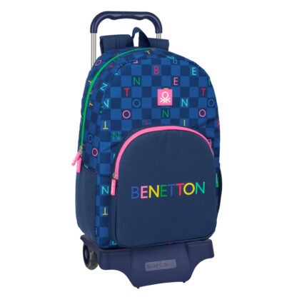 Σχολική Τσάντα με Ρόδες Benetton Damero Ναυτικό Μπλε 30 x 46 x 14 cm