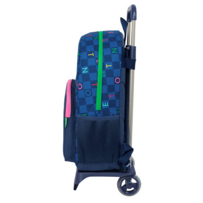 Σχολική Τσάντα με Ρόδες Benetton Damero Ναυτικό Μπλε 30 x 46 x 14 cm