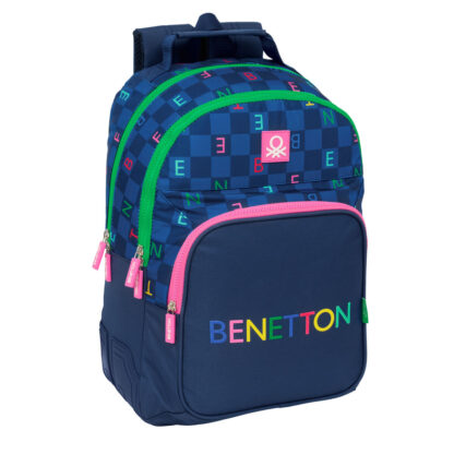Σχολική Τσάντα Benetton Damero Ναυτικό Μπλε 32 x 42 x 15 cm