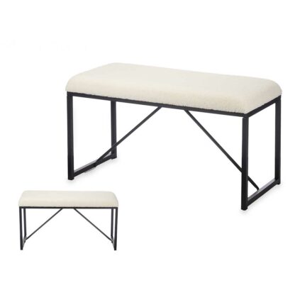 Παγκάκι Gift Decor TR23063-1 Λευκό Μέταλλο Ύφασμα 81 x 42 x 38 cm