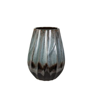 Βάζο Ασημί Μέταλλο 14 x 46 x 14 cm (4 Μονάδες) Με ανακούφιση