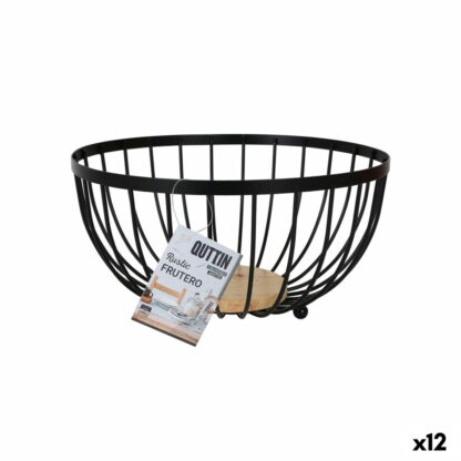 Μπολ για Φρούτα Confortime Rustic Μαύρο 25 x 25 x 13 cm 390 cm (12 Μονάδες)