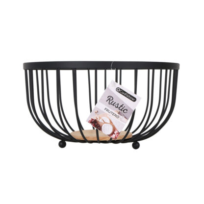 Μπολ για Φρούτα Confortime Rustic Μαύρο 25 x 25 x 13 cm 390 cm (12 Μονάδες)