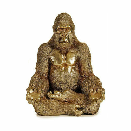 Διακοσμητική Φιγούρα Γορίλας Yoga Χρυσό 19 x 26,5 x 22 cm (4 Μονάδες)