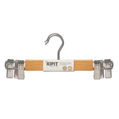 Σετ Kρεμαστρών Kipit 29100196 Καφέ Ασημί Ξύλο Μέταλλο 28,5 x 2,5 x 11,5 cm Σφιγκτήρες (24 Μονάδες)