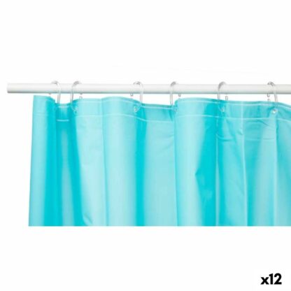 Κουρτίνα ντους Berilo SC-MIX-01-BLUE Μπλε πολυαιθυλένιο EVA 180 x 180 cm (12 Μονάδες)