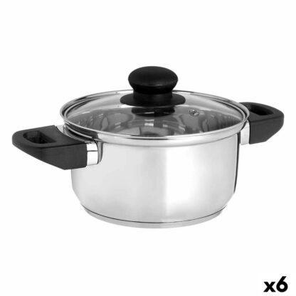 Κατσαρόλα με Γυάλινο Καπάκι Kinvara 16689B Ασημί 1,8 L 28 x 9 x 18 cm (x6)