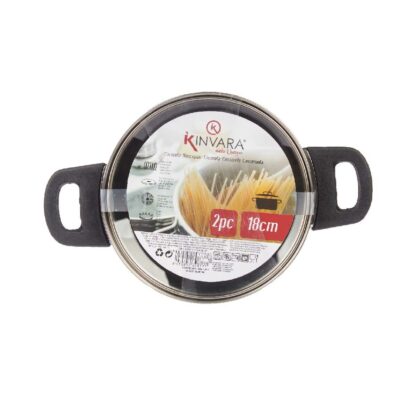Κατσαρόλα με Γυάλινο Καπάκι Kinvara 16689B Ασημί 1,8 L 28 x 9 x 18 cm (x6)