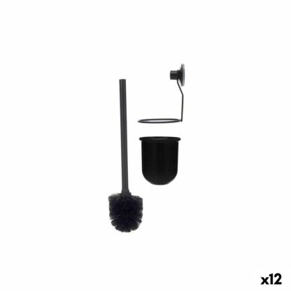 Βούρτσα Τουαλέτας Berilo CN-W3100-15 Μαύρο Χάλυβας ABS 10 x 36 x 10 cm (12 Μονάδες)