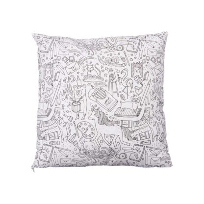 Μαξιλάρι Pincello PILLOW Λευκό Μαύρο 43 x 13 x 43 cm Για ζωγραφική (x6)