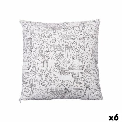 Μαξιλάρι Pincello PILLOW Λευκό Μαύρο 43 x 13 x 43 cm Για ζωγραφική (x6)