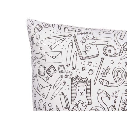 Μαξιλάρι Pincello PILLOW Λευκό Μαύρο 43 x 13 x 43 cm Για ζωγραφική (x6)