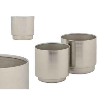 Σετ από Γλάστρες 40055-S Ασημί Σίδερο 18 x 16,5 x 18 cm 16 x 15,5 x 16 cm (x6)