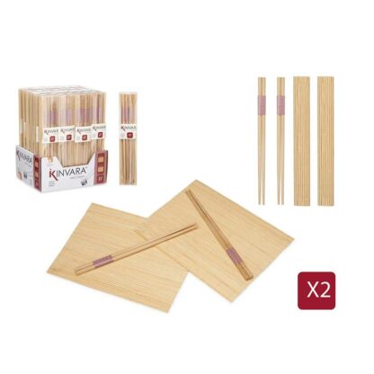 Σετ σούσι Kinvara BM-001 Ξύλο Bamboo 24 x 18 cm 24 x 0,5 x 0,5 cm (24 Μονάδες)