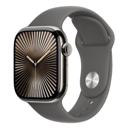 Apple Watch Series 10 GPS + Cellular, Cassa 42 mm in titanio naturale con Cinturino Sport