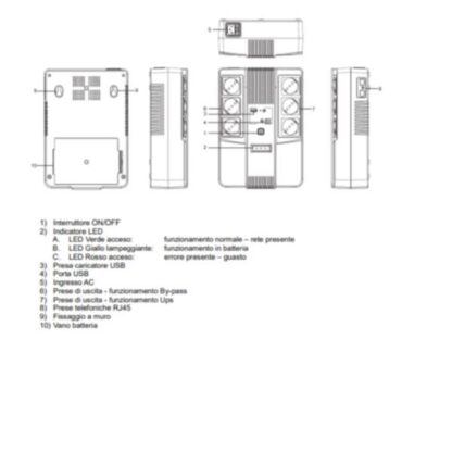 MULTIPRESA - LINE INTERACTIVE 1000 VA 600 W CON 6 PRESE SHUKO  E USB