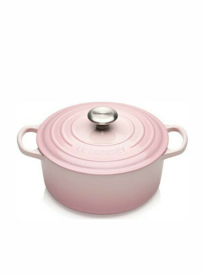 Le Creuset Signature Cast Iron Round Casserole 24cm shell pink