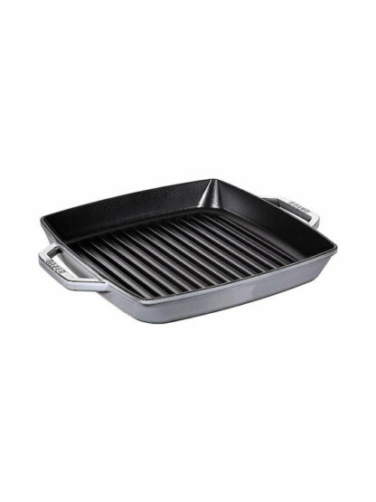 Staub grill pan induction squared 28cm Graphite Grey