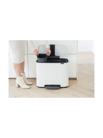 Brabantia Bo Κάδος Ανακύκλωσης Λευκός με Πεντάλ 34lt