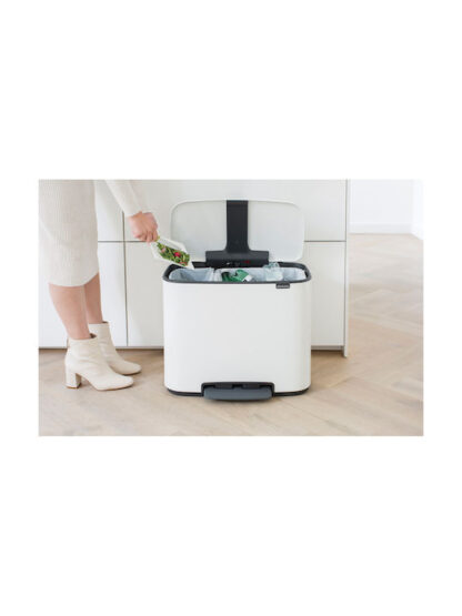 Brabantia Bo Κάδος Ανακύκλωσης Λευκός με Πεντάλ 34lt