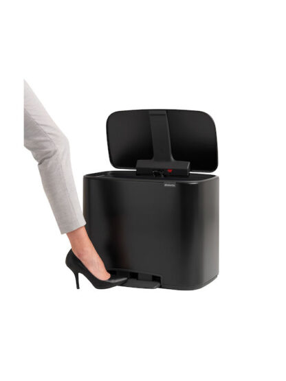 Brabantia Bo Κάδος Ανακύκλωσης Μαύρος με Πεντάλ 33lt